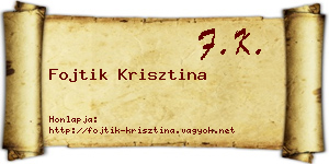 Fojtik Krisztina névjegykártya