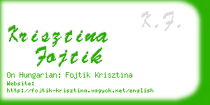 krisztina fojtik business card